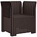 Poltrona a 1 Posto con Cuscino Aspetto Rattan PP Marrone - Foto miniatura 2