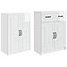 Set di armadi 2 pcs Bianco Lucido Legno ingegnerizzato - Foto miniatura 3