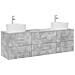 Set di Armadi da Bagno 3 pz Grigio Cemento 62,5 x 44,5 x 50 cm - Foto miniatura 1