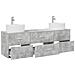 Set di Armadi da Bagno 3 pz Grigio Cemento 62,5 x 44,5 x 50 cm - Foto miniatura 10
