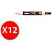 Uniposca - Marcatore A Base D'acqua - Punta Media Pc - 5m -1,8-2,5 Mm - Beige - Conf. 12 Pz - Foto miniatura 1