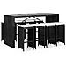 Set Mobili Da Pranzo Per Giardino 9 Pz In Polyrattan Nero - Foto miniatura 1