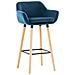 Sgabello Bar Grant In Velluto Sfoderabile I Sedia Alta Cucina In Legno Di Faggio Con Cuscino Removibile I Sgabello Bancone Con Schienale Blu - Foto miniatura 1