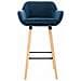 Sgabello Bar Grant In Velluto Sfoderabile I Sedia Alta Cucina In Legno Di Faggio Con Cuscino Removibile I Sgabello Bancone Con Schienale Blu - Foto miniatura 3