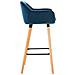 Sgabello Bar Grant In Velluto Sfoderabile I Sedia Alta Cucina In Legno Di Faggio Con Cuscino Removibile I Sgabello Bancone Con Schienale Blu - Foto miniatura 4