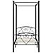 Letto A Baldacchino Nero In Metallo 90x200 Cm - Foto miniatura 3