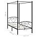 Letto A Baldacchino Nero In Metallo 90x200 Cm - Foto miniatura 5