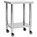 Tavolo Da Lavoro Cucina Con Ruote 60x45x85 Cm In Acciaio Inox - Foto miniatura 1
