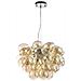 Lampadario Contemporaneo Baldo Metallo Nichel 8 Luci Diffusori Cognac - Foto miniatura 1