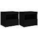 Comodini Con Luci Led 2pz Neri 50x40x45 Cm - Foto miniatura 2