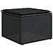 Sgabello Giardino Con Cuscino Nero 55x55x37 Cm In Polyrattan - Foto miniatura 2