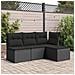 Sgabello Giardino Con Cuscino Nero 55x55x37 Cm In Polyrattan - Foto miniatura 3