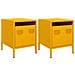 Comodini 2 Pz Giallo Senape 35x39x43,5 Cm In Acciaio - Foto miniatura 1