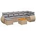 Set Divano Da Giardino 8 Pz Con Cuscini Beige In Polyrattan - Foto miniatura 2