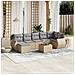 Set Divano Da Giardino 8 Pz Con Cuscini Beige In Polyrattan - Foto miniatura 1