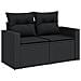 Set Divani Da Giardino 11 Pz Con Cuscini In Polyrattan Nero - Foto miniatura 3