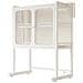 Scaffale Credenza Porta Microonde Con Vetrinetta In Metallo Bianco 57x37x76cm - Foto miniatura 2