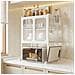 Scaffale Credenza Porta Microonde Con Vetrinetta In Metallo Bianco 57x37x76cm - Foto miniatura 3