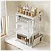 Scaffale Credenza Porta Microonde Con Vetrinetta In Metallo Bianco 57x37x76cm - Foto miniatura 1