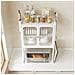 Scaffale Credenza Porta Microonde Con Vetrinetta In Metallo Bianco 57x37x76cm - Foto miniatura 5