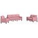 Set di Divani 3 pz con Cuscini e Rinforzi rosa in Velluto - Foto miniatura 1
