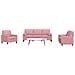 Set di Divani 3 pz con Cuscini e Rinforzi rosa in Velluto - Foto miniatura 2