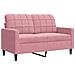 Set di Divani 3 pz con Cuscini e Rinforzi rosa in Velluto - Foto miniatura 5