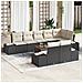 Set Divano da Giardino 9 Pezzi con Cuscini Nero Polyrattan Acacia - Foto miniatura 2