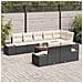 Set Divano da Giardino 9 Pezzi con Cuscini Nero Polyrattan Acacia - Foto miniatura 3