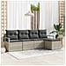 Set Divano da Giardino 5 Pezzi con Cuscini Grigio Chiaro Polyrattan, Divano da Giardino 2 Posti con Cuscini Grigio Polyrattan - Foto miniatura 2