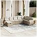 Set Divano da Giardino 8 pz con Cuscini Beige in Polyrattan - Foto miniatura 2