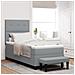 Letto a Box Spring con Materasso e Panchina Grigio Chiaro 80x200 cm Tessuto - Foto miniatura 2
