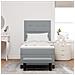 Letto a Box Spring con Materasso e Panchina Grigio Chiaro 80x200 cm Tessuto - Foto miniatura 5