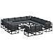 Set Divano da Giardino con cuscino 14 pcs Nero Alluminio - Foto miniatura 1