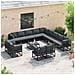 Set Divano da Giardino con cuscino 14 pcs Nero Alluminio - Foto miniatura 3