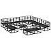 Set Divano da Giardino con cuscino 14 pcs Nero Alluminio - Foto miniatura 5
