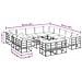 Set Divano da Giardino con cuscino 14 pcs Nero Alluminio - Foto miniatura 9