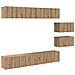 Set mobile TV 8 pcs rovere artigianale 60 x 30 x 30 cm - Foto miniatura 1