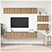 Set mobile TV 8 pcs rovere artigianale 60 x 30 x 30 cm - Foto miniatura 2