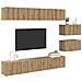 Set mobile TV 8 pcs rovere artigianale 60 x 30 x 30 cm - Foto miniatura 3