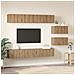 Set mobile TV 8 pcs rovere artigianale 60 x 30 x 30 cm - Foto miniatura 4