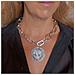 Collana Andro In Catena Rettangolare In Argento E Moneta In Stile Antico - Foto miniatura 3