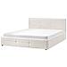 Letto Contenitore Bouclé Massognes 180 X 200 Cm Bianco Sporco - Foto miniatura 4