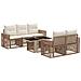 Set Divano da Giardino 6 pz Beige e Bianco Crema polyrattan - Foto miniatura 1