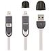 500332 Cavo Alimentazione Smartphone Micro Usb + Adattatore Iphone 5/6 Bianco - Foto miniatura 1