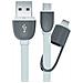 500332 Cavo Alimentazione Smartphone Micro Usb + Adattatore Iphone 5/6 Bianco - Foto miniatura 2