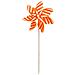 10 Girandole A Vento Righe Arancio In Plastica Girandole Scaccia Uccelli 30 Cm - Foto miniatura 1