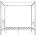 Letto A Baldacchino Bianco In Metallo 200x200 Cm - Foto miniatura 4