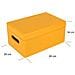 Gialla Grande Scatola In Legno | 30 X 20 X 14 Cm | Coperchio E Maniglie | Cassetta Conteniore Portaoggetti Portagiochi Cofanetto Documenti Attrezzi | Perfetta Per Decoupage E Decorare - Foto miniatura 4