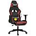 Sedia Gaming Massaggio Poggiapiedi Nero e Rosso Vino Similpelle - Foto miniatura 6